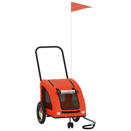 Vidaxl Dog Bike Trailer Oxford Stof og Iron Orange og Gray