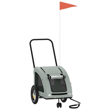 Vidaxl Dog Bike Trailer Oxford stof og jerngrå