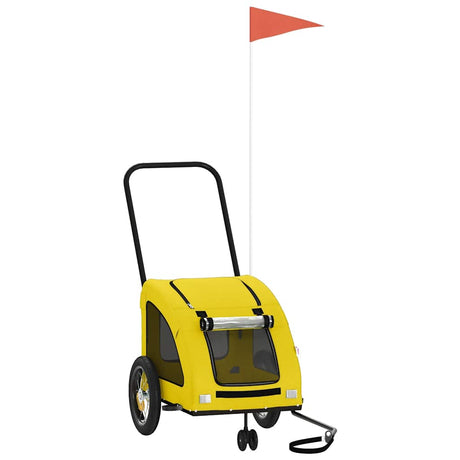 Vidaxl Dog Bike Trailer Oxford Stof og Iron Yellow
