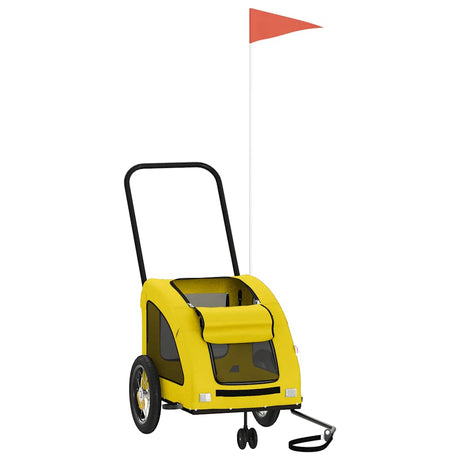 Vidaxl Dog Bike Trailer Oxford Stof og Iron Yellow