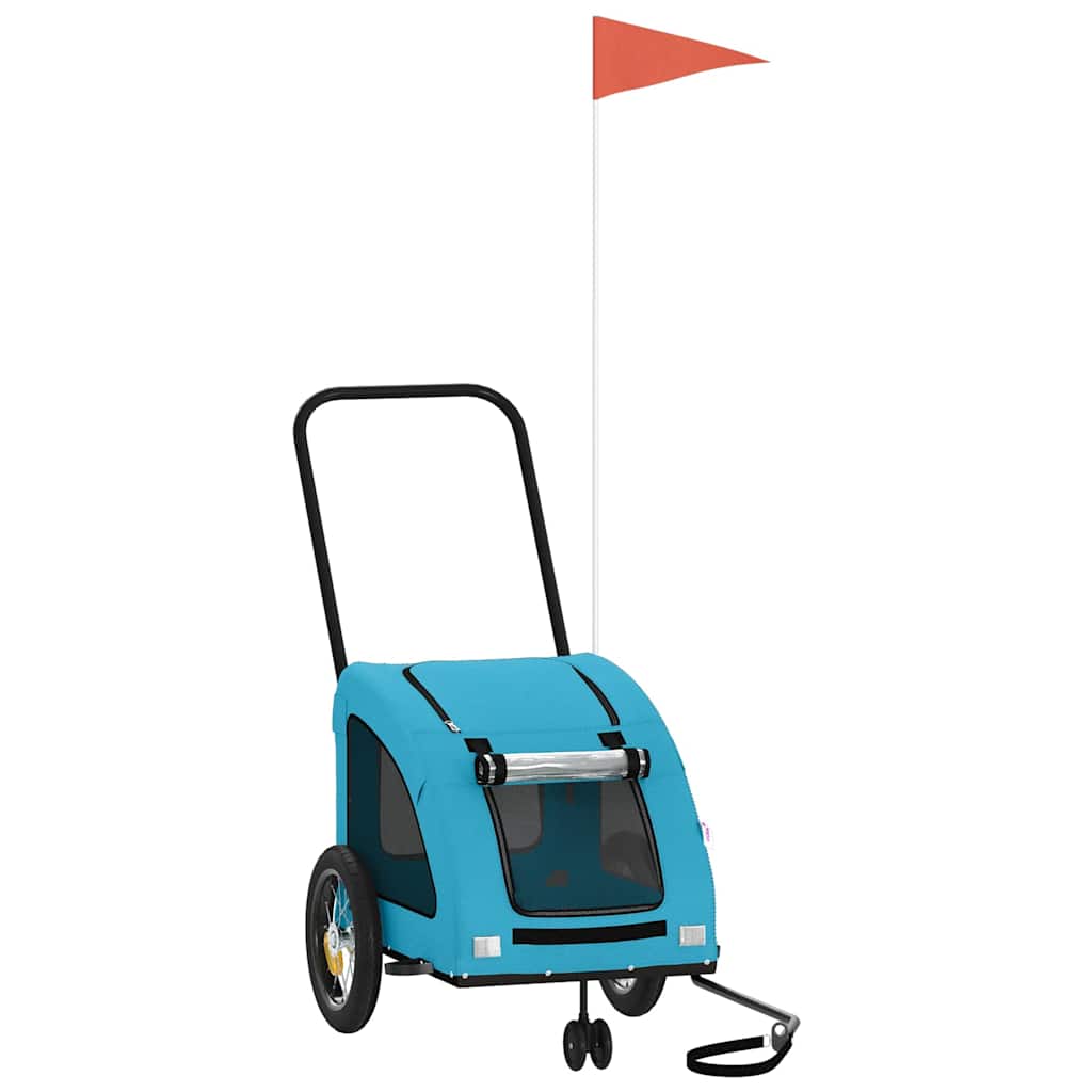 Vidaxl Dog Bike Trailer Oxford Stof og Iron Blue