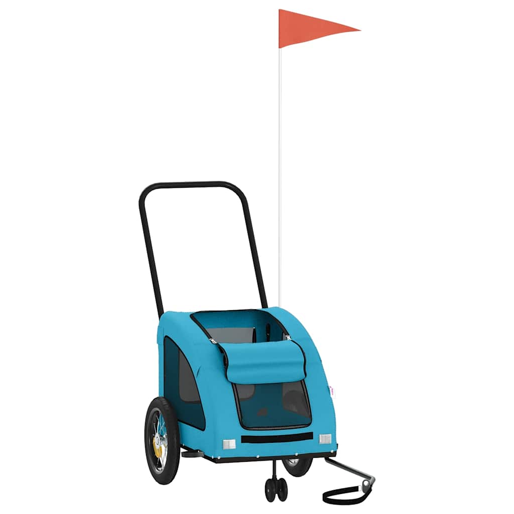 Vidaxl Dog Bike Trailer Oxford Stof og Iron Blue