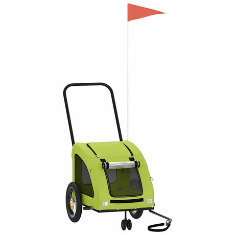 Vidaxl Dog Bike Trailer Oxford stof og jerngrøn