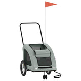 Vidaxl Dog Bike Trailer Oxford stof og jerngrå