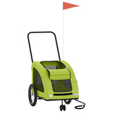 Vidaxl Dog Bike Trailer Oxford stof og jerngrøn