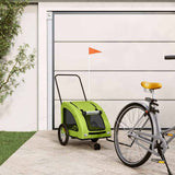 Vidaxl Dog Bike Trailer Oxford stof og jerngrøn