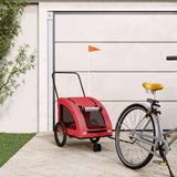 Vidaxl Dog Bike Trailer Oxford stof og jernrød
