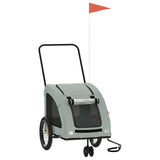 Vidaxl Dog Bike Trailer Oxford stof og jerngrå