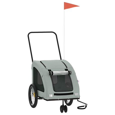 Vidaxl Dog Bike Trailer Oxford stof og jerngrå