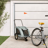 Vidaxl Dog Bike Trailer Oxford stof og jerngrå