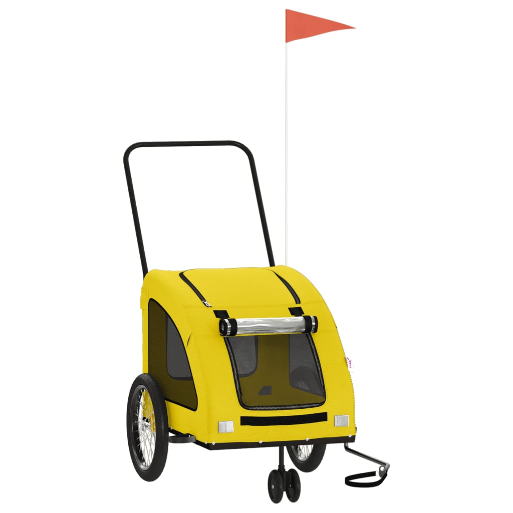 Vidaxl Dog Bike Trailer Oxford Stof og Iron Yellow