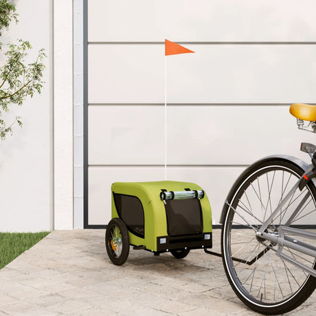 Vidaxl Dog Bike Trailer Oxford stof og jerngrøn og sort