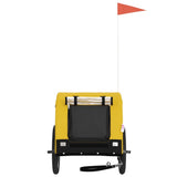 Vidaxl Dog Bike Trailer Oxford stof og jern gul og sort