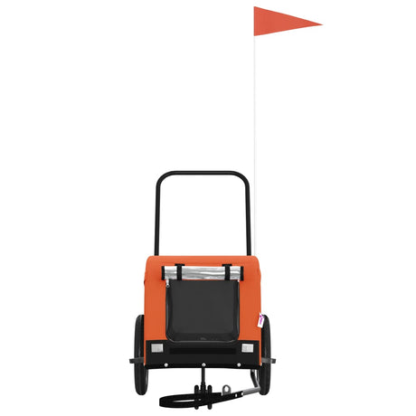 Vidaxl Dog Bike Trailer Oxford Stof og Iron Orange og Black