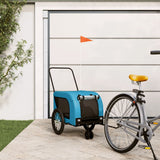 Vidaxl Dog Bike Trailer Oxford stof og jernblåt og sort