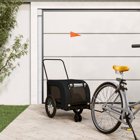 Vidaxl Dog Bike Trailer Oxford Stof og Iron Black
