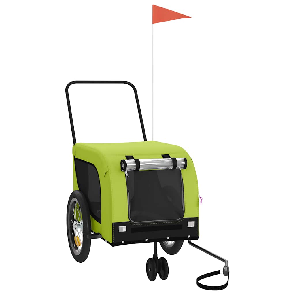 Vidaxl Dog Bike Trailer Oxford stof og jerngrøn og sort
