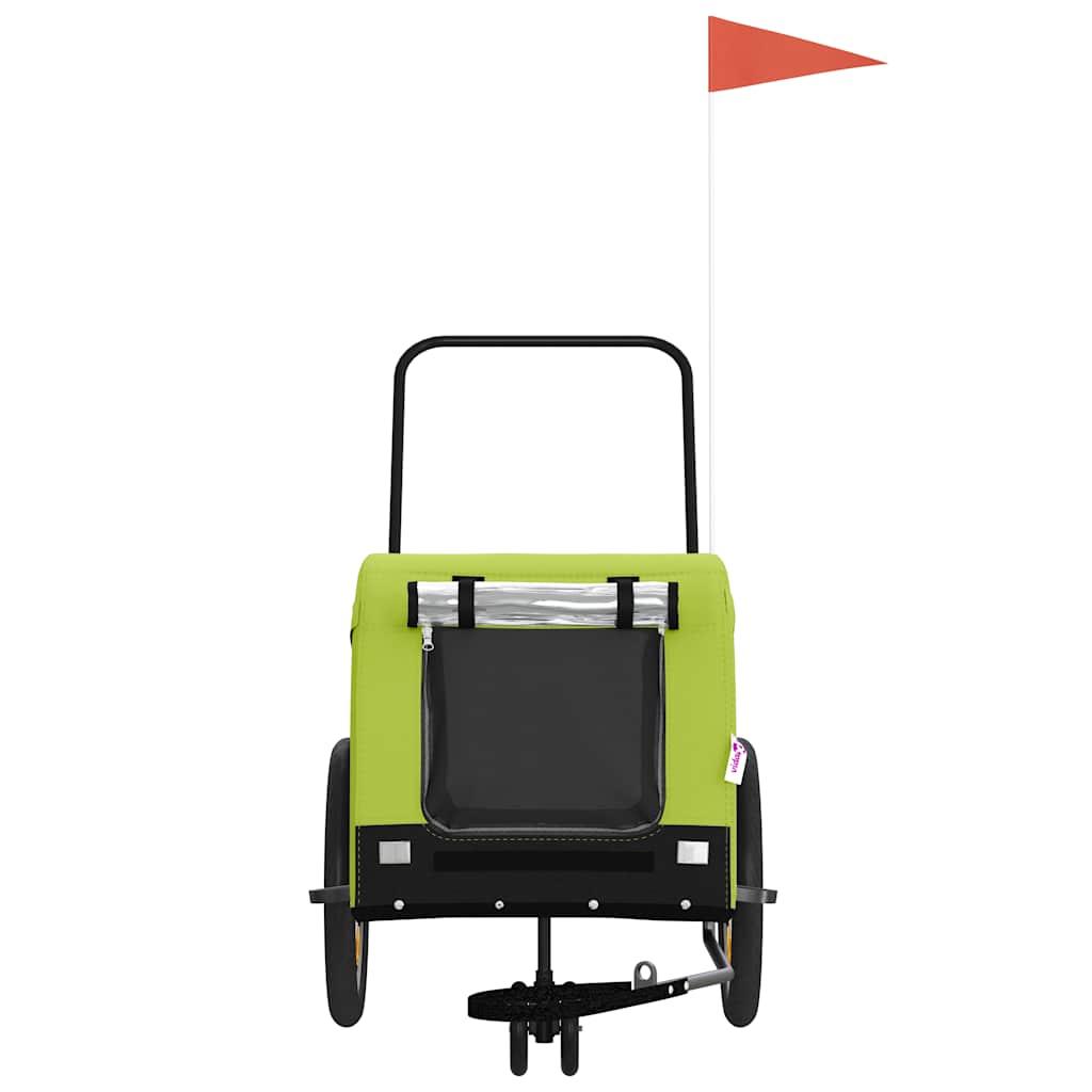 Vidaxl Dog Bike Trailer Oxford stof og jerngrøn og sort