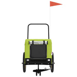 Vidaxl Dog Bike Trailer Oxford stof og jerngrøn og sort