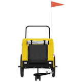 Vidaxl Dog Bike Trailer Oxford stof og jern gul og sort