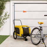 Vidaxl Dog Bike Trailer Oxford stof og jern gul og sort