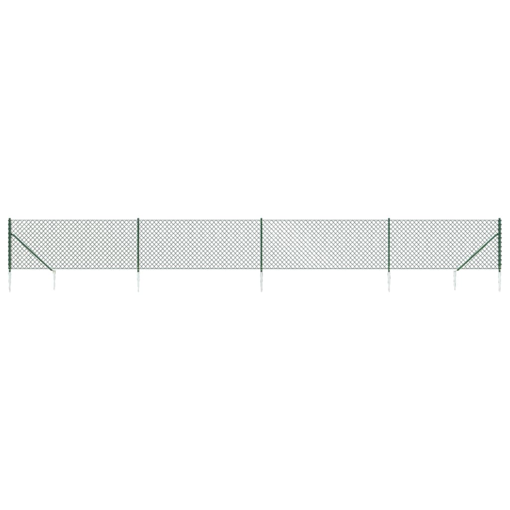 Vidaxxl Mesh hegn med malede ankre 0,8x10 m grøn