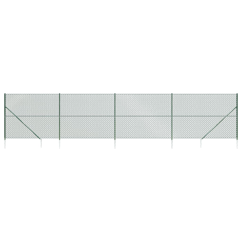 Vidaxxl Mesh hegn med malede ankre 1,8x10 m grøn