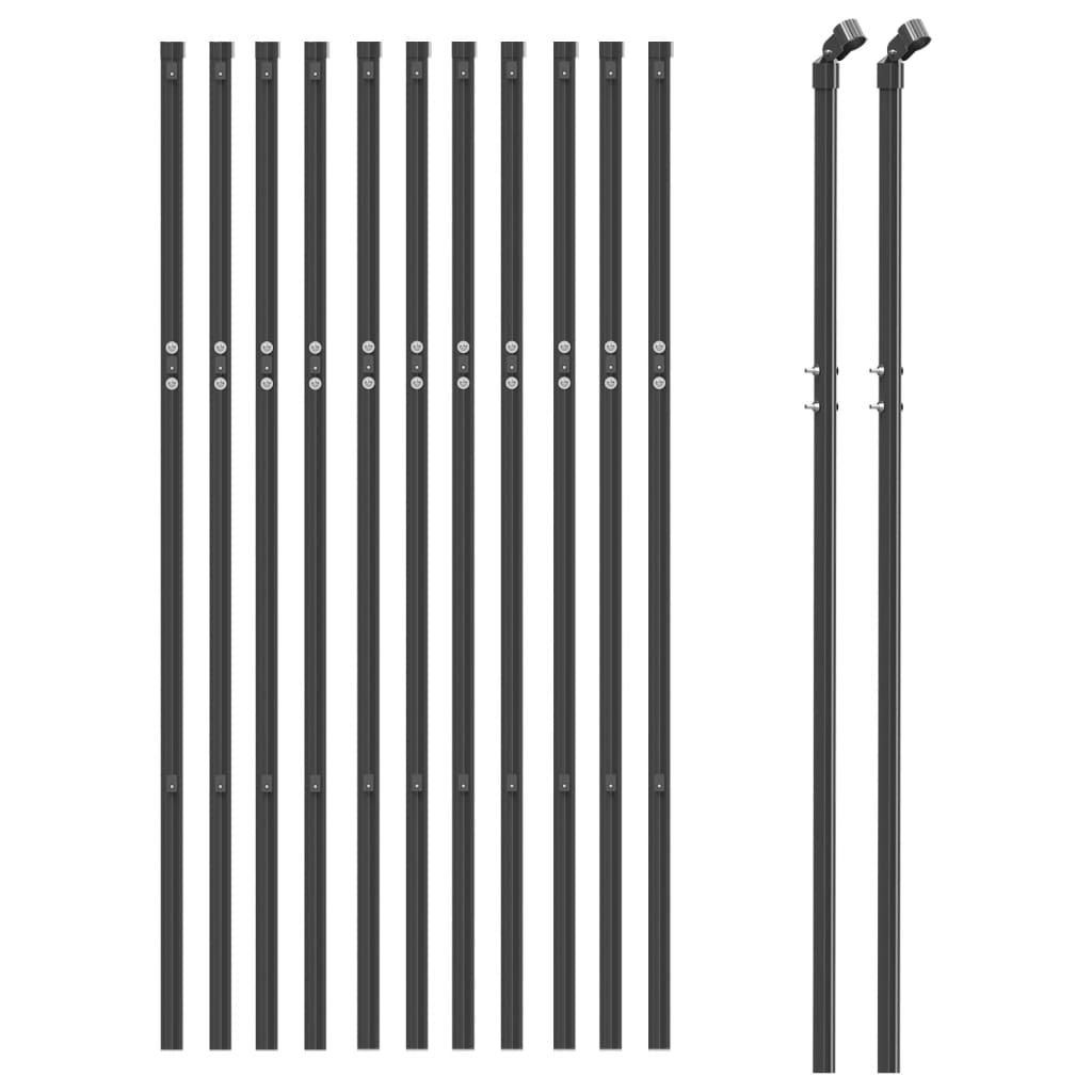 Vidaxl mesh hegn 1x25 m anthracit