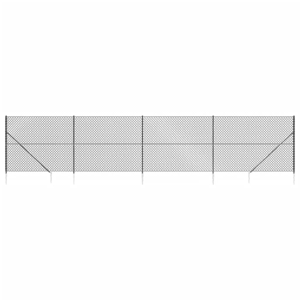 Vidaxl Mesh hegn med malede ankre 2,2x10 m anthracit