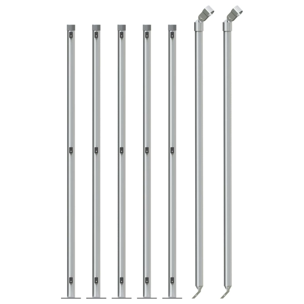 Vidaxl Mesh hegn med flange 1x10 m sølvfarvet