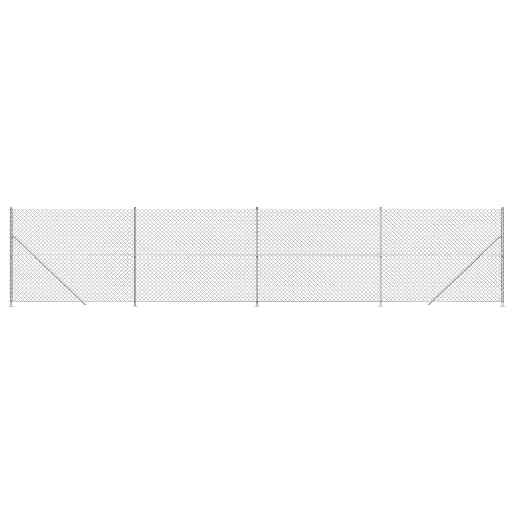 Vidaxl Mesh hegn med flange 1,4x10 m sølvfarvet