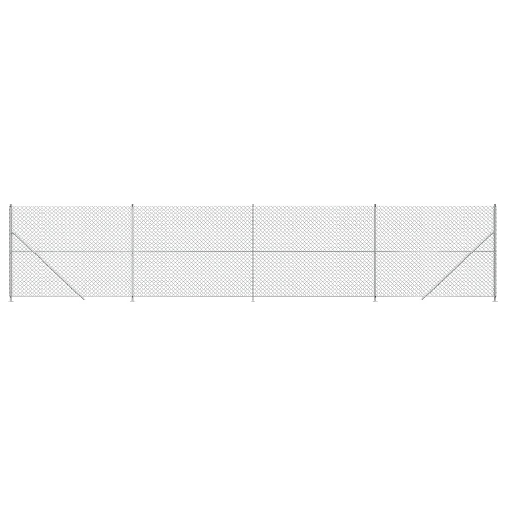 Vidaxl Mesh hegn med flange 2x10 m sølvfarvet