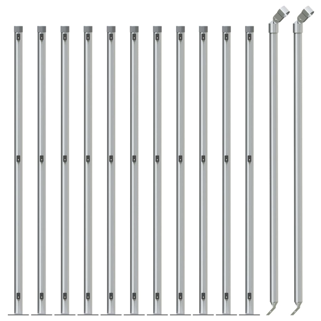 Vidaxl Mesh hegn med flange 0,8x25 m sølvfarvet