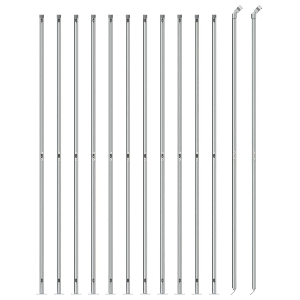 Vidaxl Mesh hegn med flange 1,6x25 m sølvfarvet