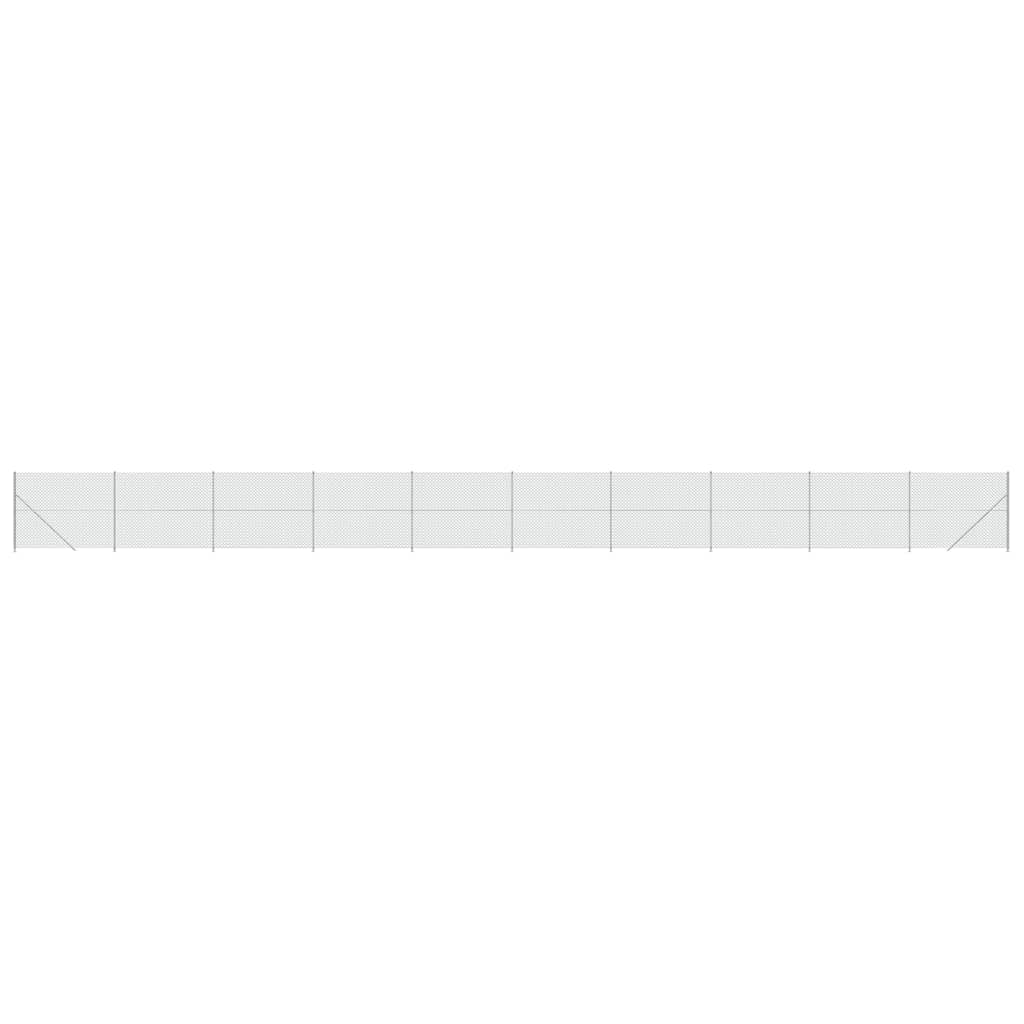 Vidaxl Mesh hegn med flange 1,8x25 m sølvfarvet