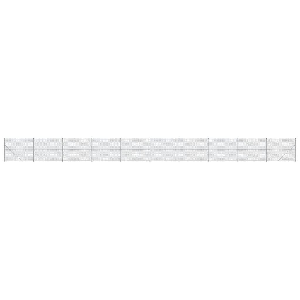 Vidaxl Mesh hegn med flange 2x25 m sølvfarvet
