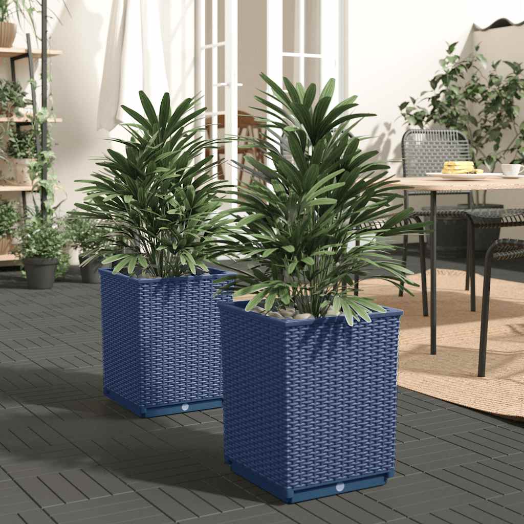VIDAXX Planters 2 PCS 30x30x37 cm polypropylen blågrå