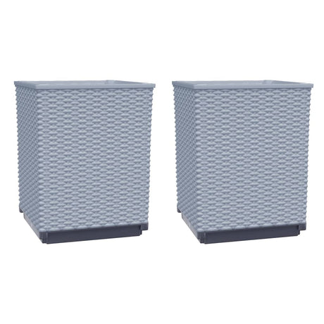 Vidaxx Planters 2 PCS 30x30x37 cm polypropylen lysegrå