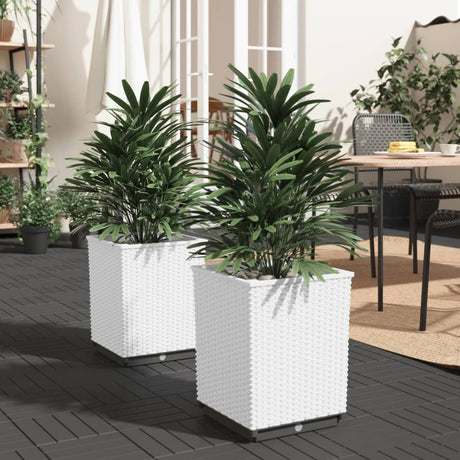 Vidaxx plantekasser 2 stk 30x30x37 cm polypropylen hvid