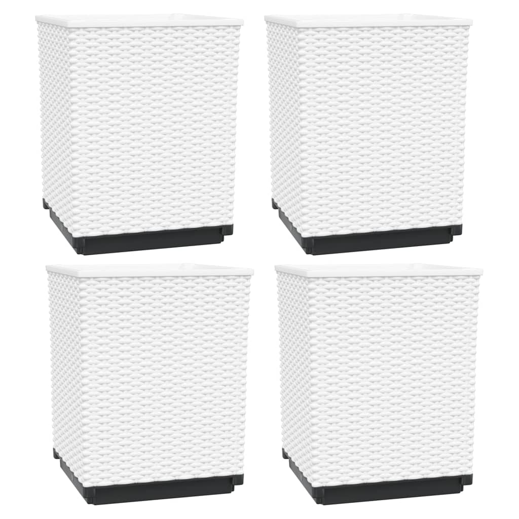 Vidaxl plantenbakken 4 st 30x30x37 cm polypropeen wit