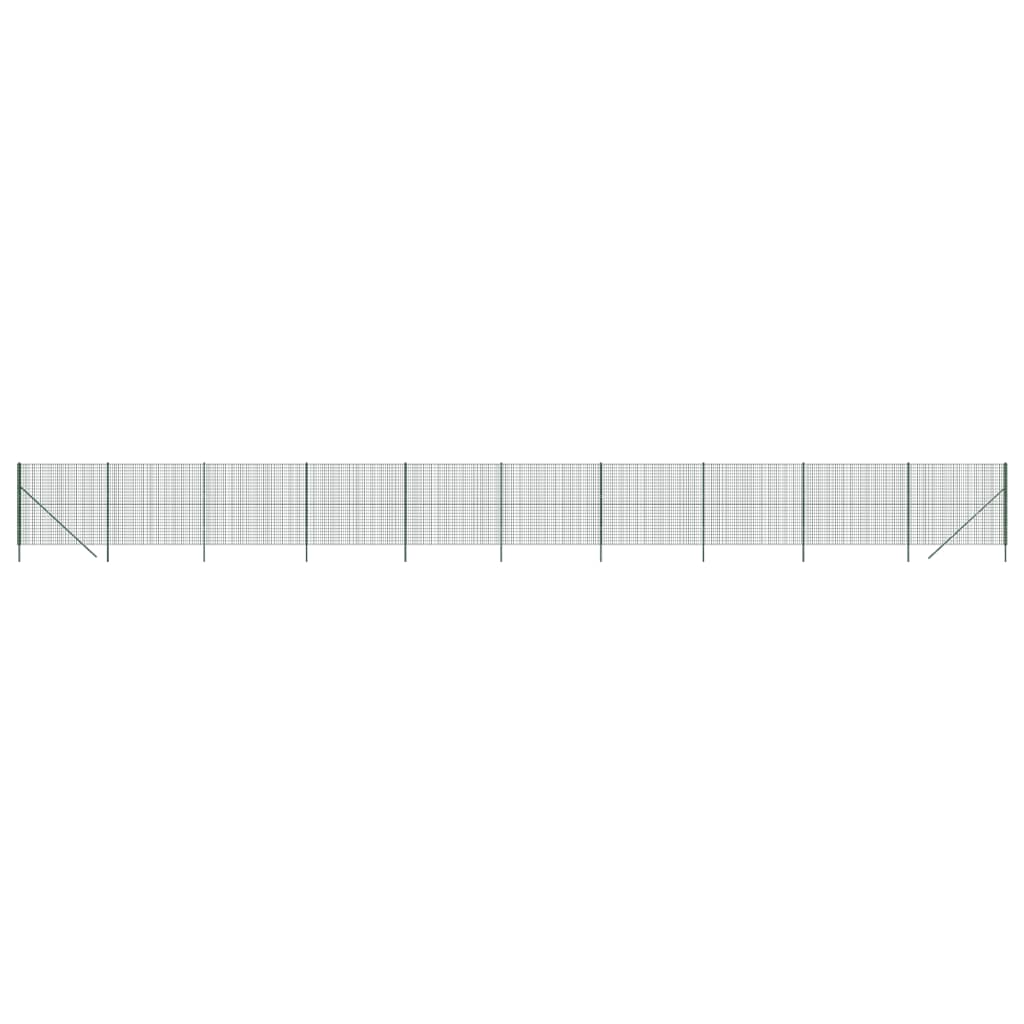 Vidaxl Wire Mesh Fence 2.2x25 M Galvanized Steel Green