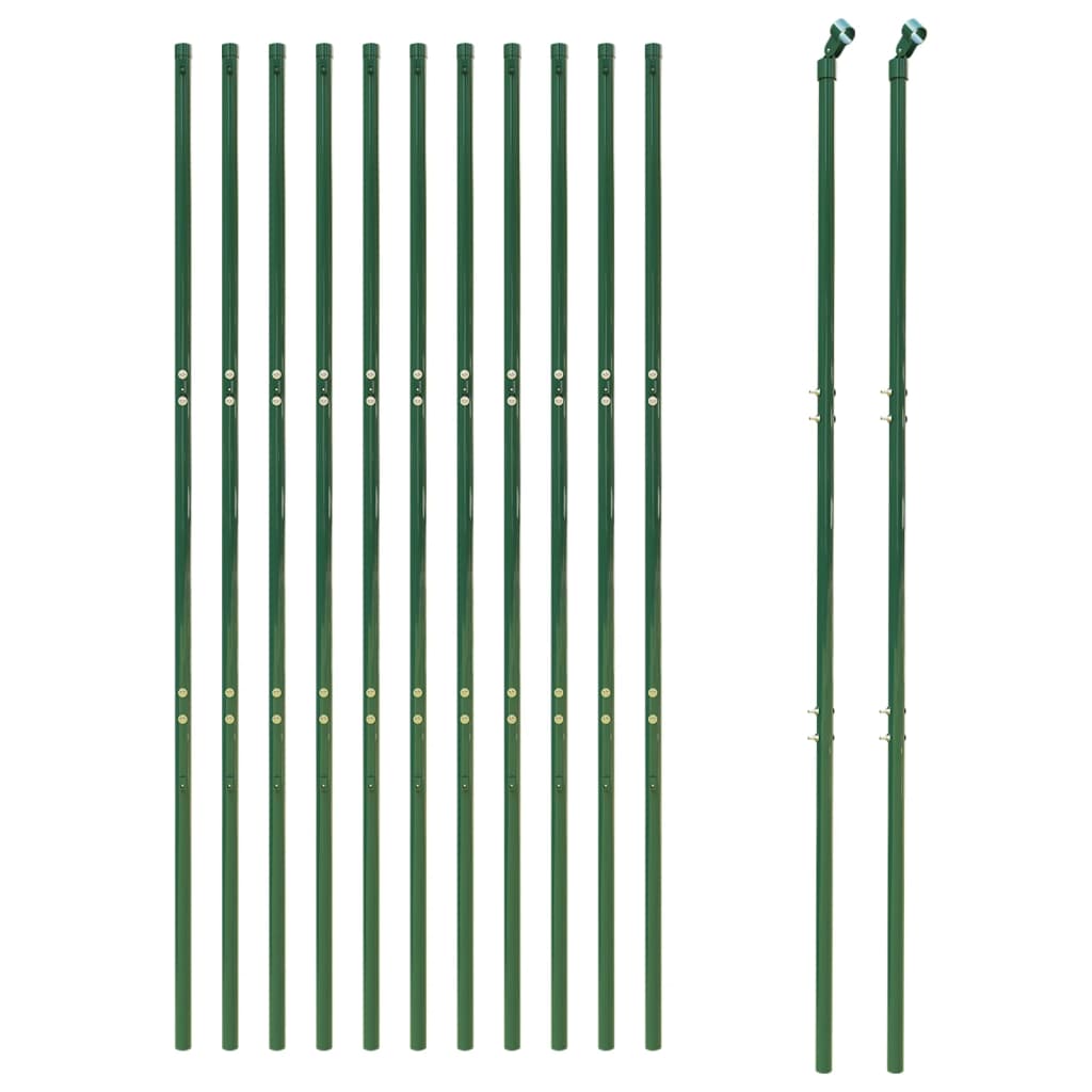 Vidaxl Wire Mesh Fence 2.2x25 M Galvanized Steel Green