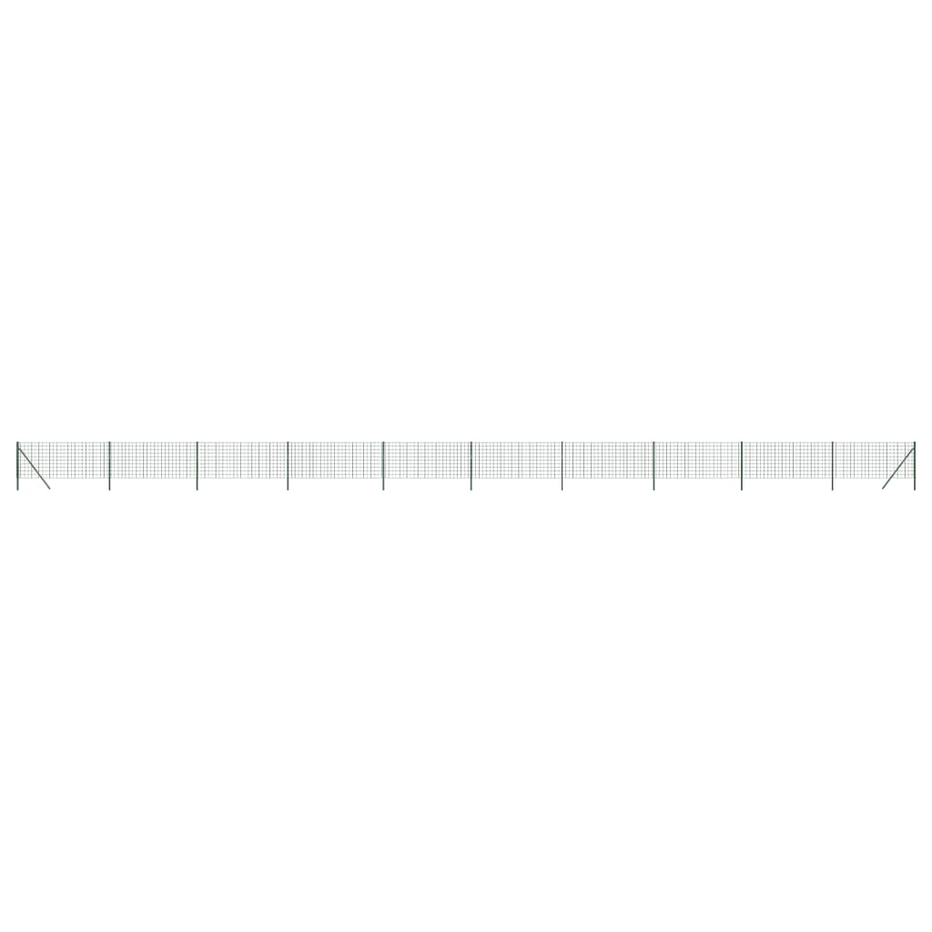 Vidaxxl Wire Mesh Fence 1x25 M Galvanized Steel Green