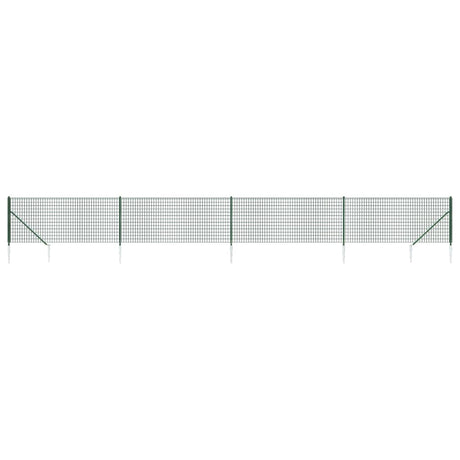 VIDAXXL Wire Mesh hegn med malede ankre 0,8x10 m grøn