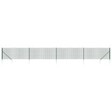 VIDAXXL Wire Mesh hegn med malede ankre 0,8x10 m grøn