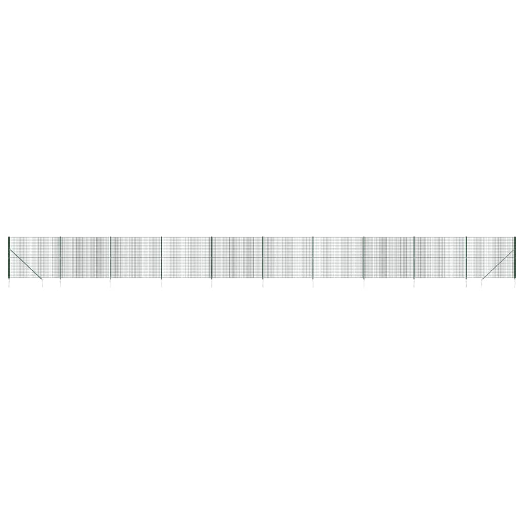 Vidaxl Wire Mesh hegn med malet ankre 2x25 m grøn