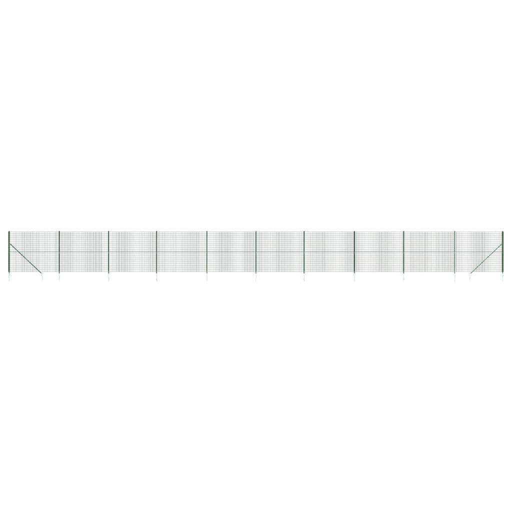Vidaxl Wire Mesh -hegn med malede ankre 1,8x25 m grønt