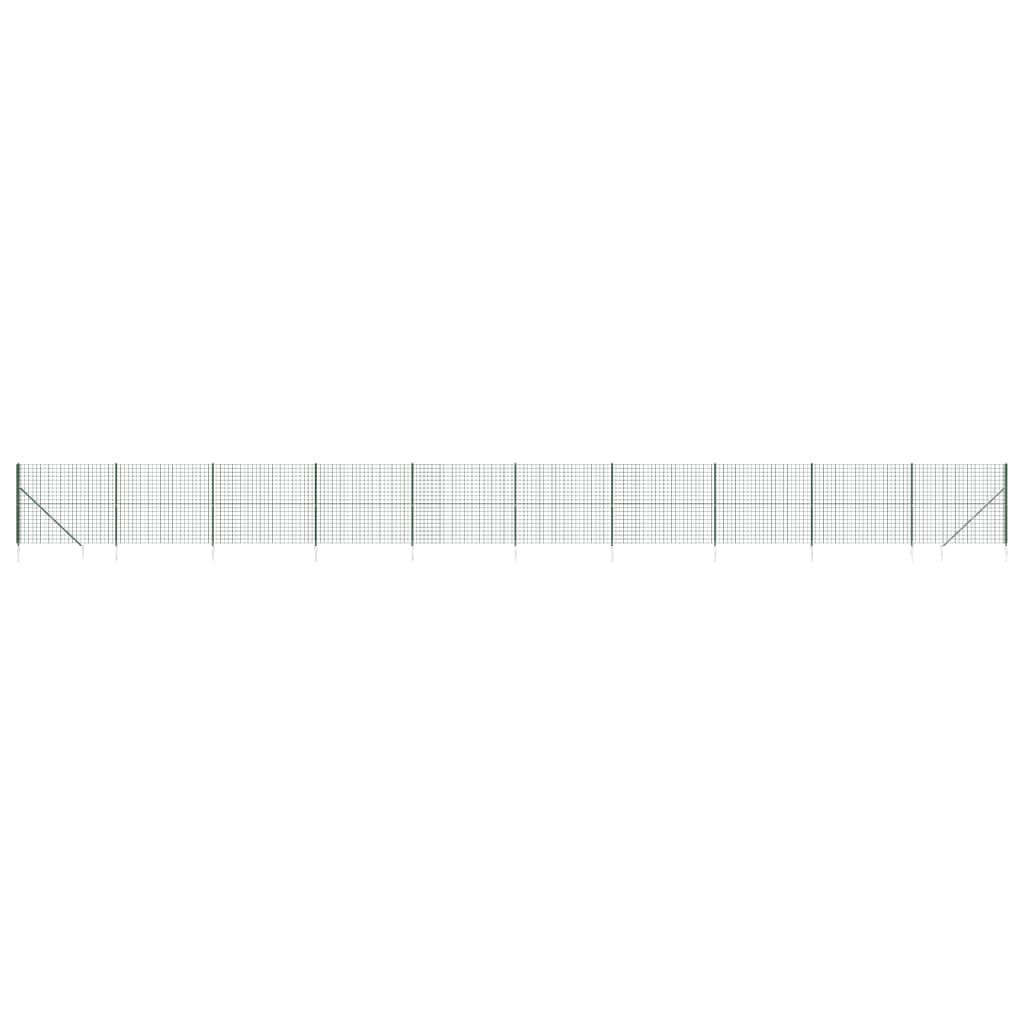 Vidaxl Wire Mesh -hegn med malede ankre 1,4x25 m grønt