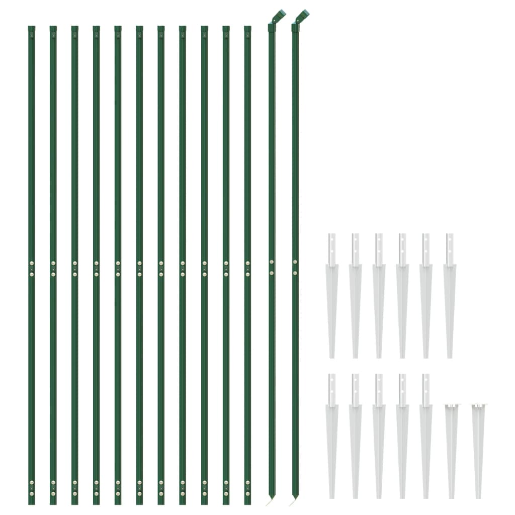 Vidaxl Wire Mesh hegn med malet ankre 2x25 m grøn