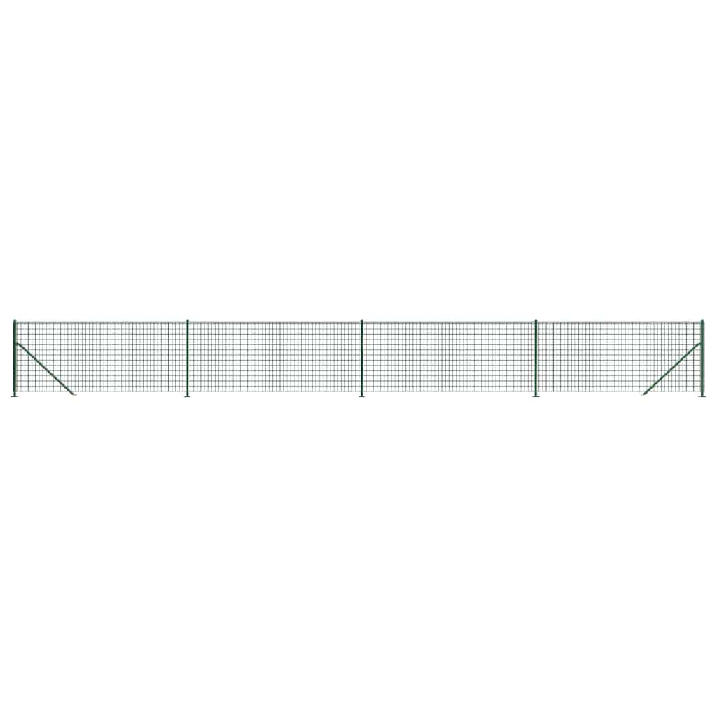 VIDAXXL WIRE Mesh hegn med flange 0,8x10 m grøn